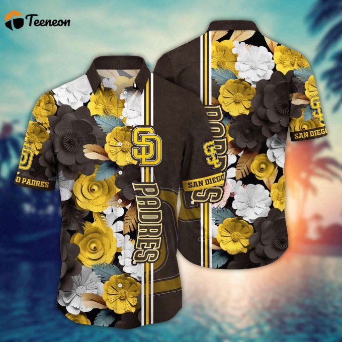 Mlb San Diego Padres Hawaiian Shirt Fashion Frenzy In Floral For Sport Fan 1