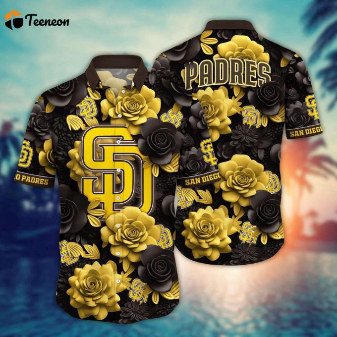 Mlb San Diego Padres Hawaiian Shirt Flower Aloha Style Unleashed For Fans 1