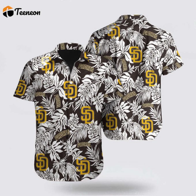 Mlb San Diego Padres Hawaiian Shirt Tropical Pattern For Fan Mlb 1