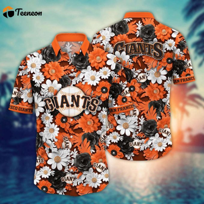 Mlb San Francisco Giants Hawaiian Shirt Flower Floral Fusion Fashion For Fans 1