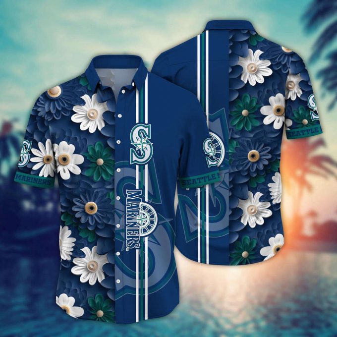 Mlb Seattle Mariners Hawaiian Shirt Floral Finesse For Sports Fans 2