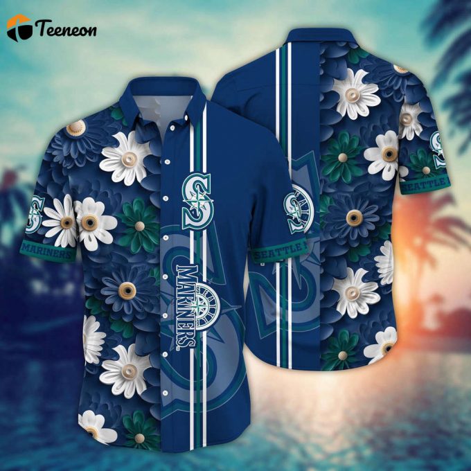 Mlb Seattle Mariners Hawaiian Shirt Floral Finesse For Sports Fans 1