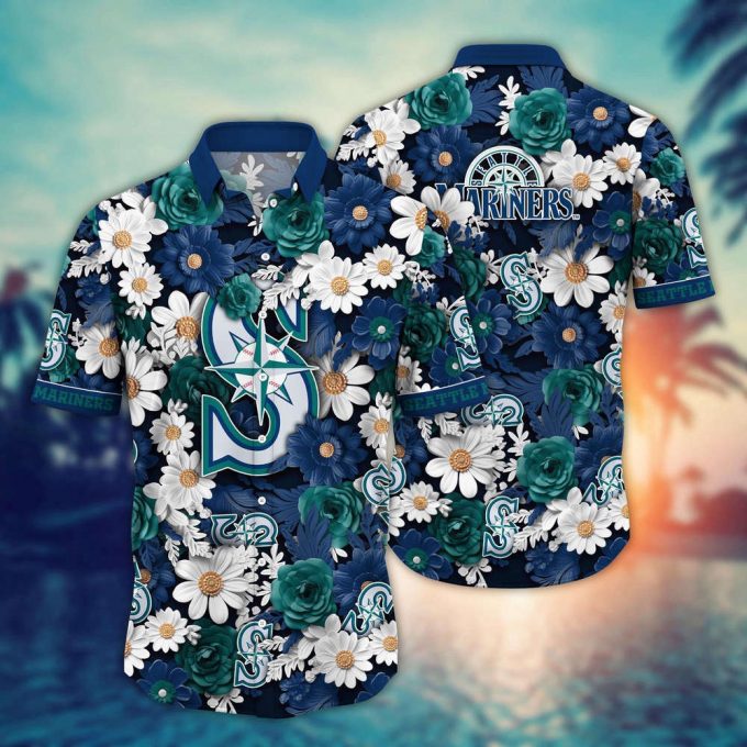 Mlb Seattle Mariners Hawaiian Shirt Flower Floral Fusion Fashion For Fans 2