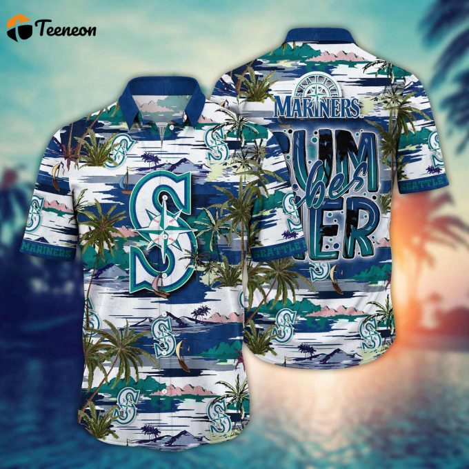 Mlb Seattle Mariners Hawaiian Shirt Flower Grand Slam In Hawaiianan Flair For Fans 1