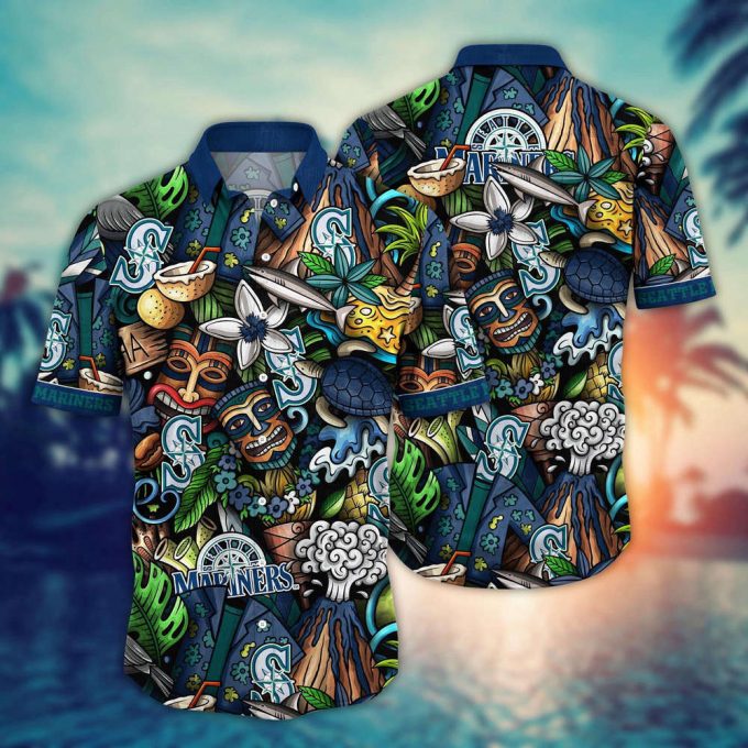 Mlb Seattle Mariners Hawaiian Shirt Flower Strike A Style Statement For Fans 2