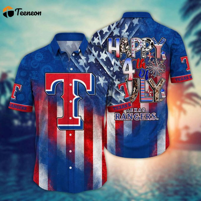 Mlb Texas Rangers Hawaii Shirt Independence Day Trendy Hawaiian Tops For Cool Fans 1