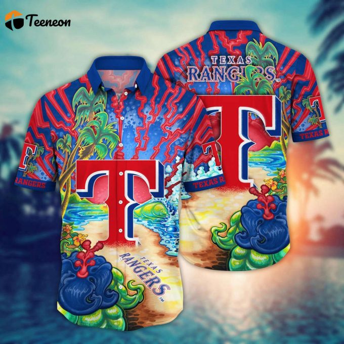 Mlb Texas Rangers Hawaiian Shirt Diamond Dreamscape For Sports Fans 1