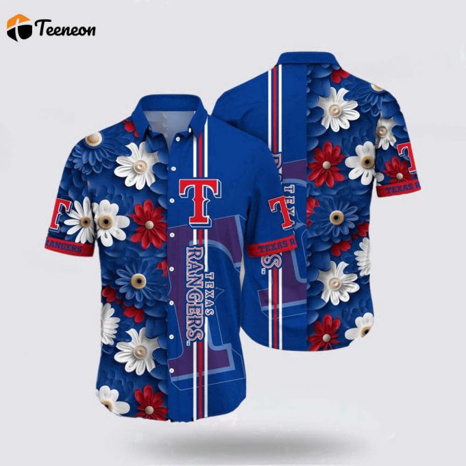 Mlb Texas Rangers Hawaiian Shirt Dive Into Tropical Style For Fans 1