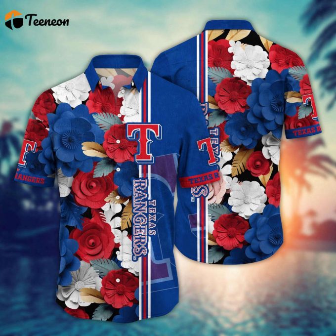 Mlb Texas Rangers Hawaiian Shirt Fashion Frenzy In Floral For Sport Fan 1