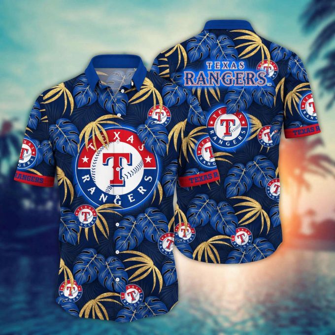 Mlb Texas Rangers Hawaiian Shirt Floral Symphony Gift For Fans 2