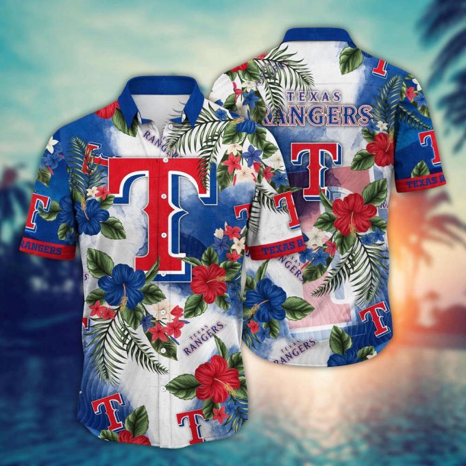 Mlb Texas Rangers Hawaiian Shirt Pitch Perfect Bloom Gift For Fans 2