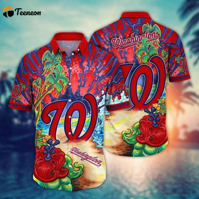 Mlb Washington Nationals Hawaiian Shirt Diamond Dreamscape For Sports Fans 1