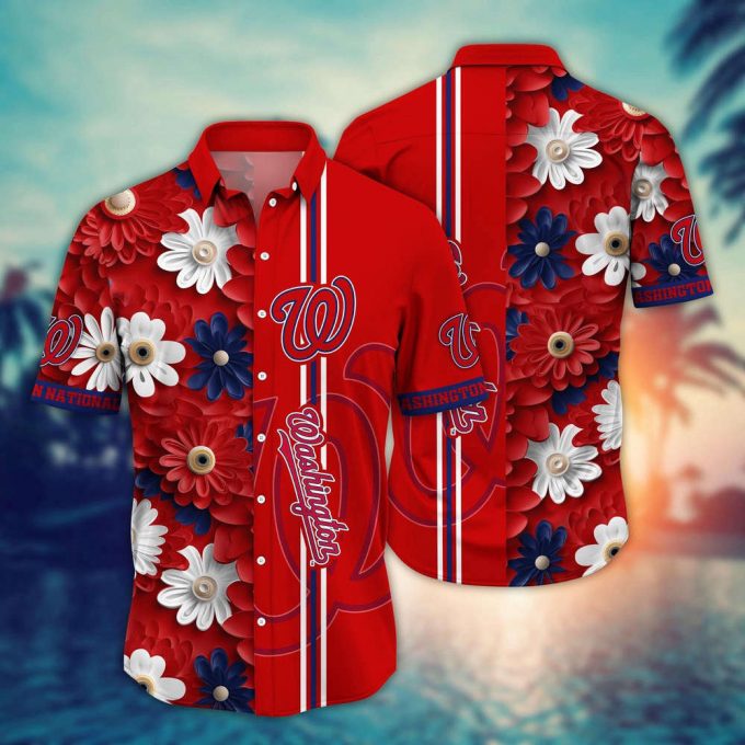 Mlb Washington Nationals Hawaiian Shirt Floral Finesse For Sports Fans 2