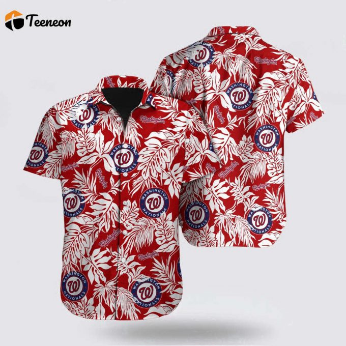 Mlb Washington Nationals Hawaiian Shirt Palm Leaf Pattern For Fan Mlb 1