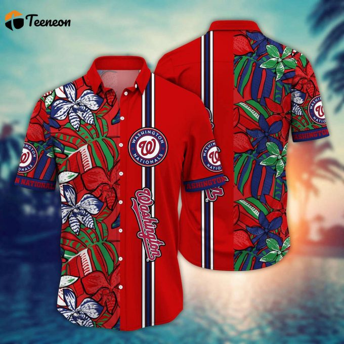 Mlb Washington Nationals Hawaiian Shirt Summer Swirl Gift For Fans 1