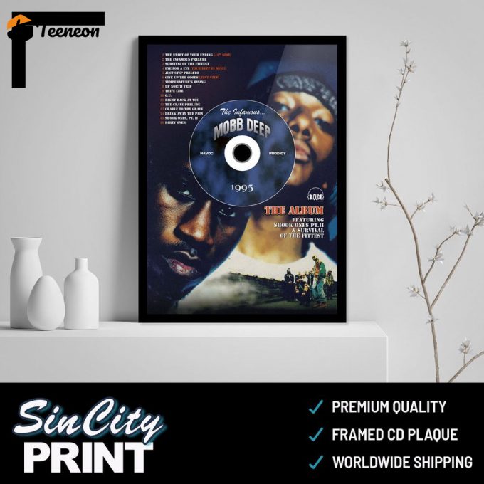 Mobb Deep 'The Infamous' Cd Album Plaque - Hip-Hop/Rap Music Premium Matte Vertical Poster For Home Decor Gifts 1