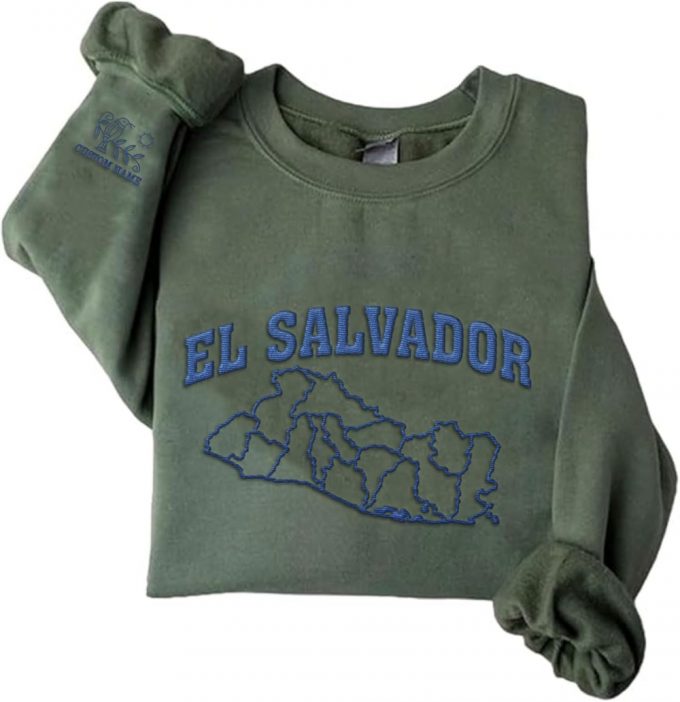 Custom Embroidered Crewneck T-Shirt, Sweatshirt For Men Women El Salvador Sweatshirts Shirts &Amp; Hoodies - Unisex Full Size Mostprints 2