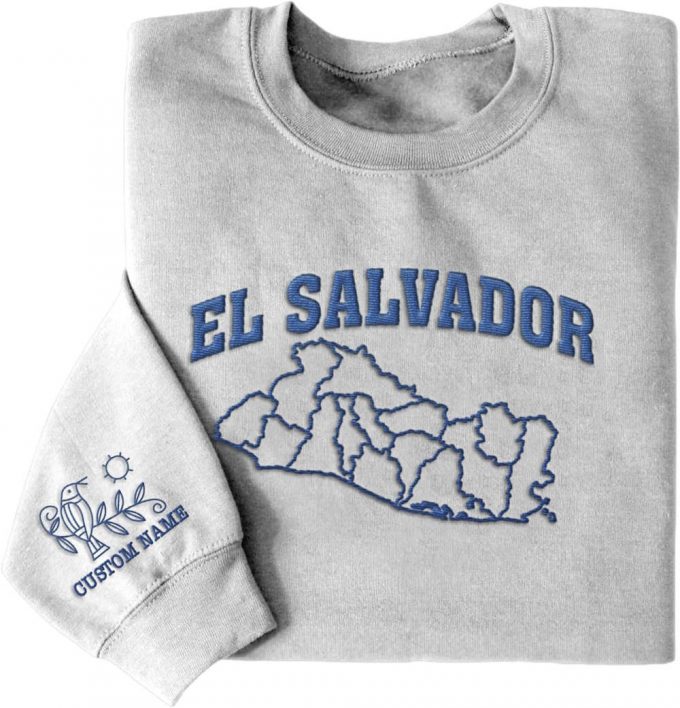 Custom Embroidered Crewneck T-Shirt, Sweatshirt For Men Women El Salvador Sweatshirts Shirts &Amp; Hoodies - Unisex Full Size Mostprints 3