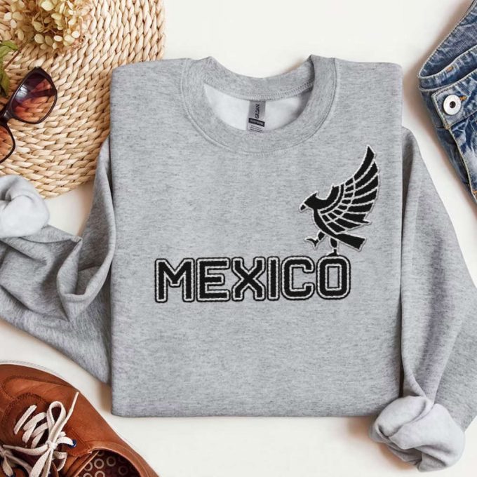 Customized Mexico Sweatshirts: Personalized Name Embroidered Crewneck T-Shirt, Sweatshirt For Men Women &Amp; Mexican Us Flag Design - Mostprints Hoodies 3