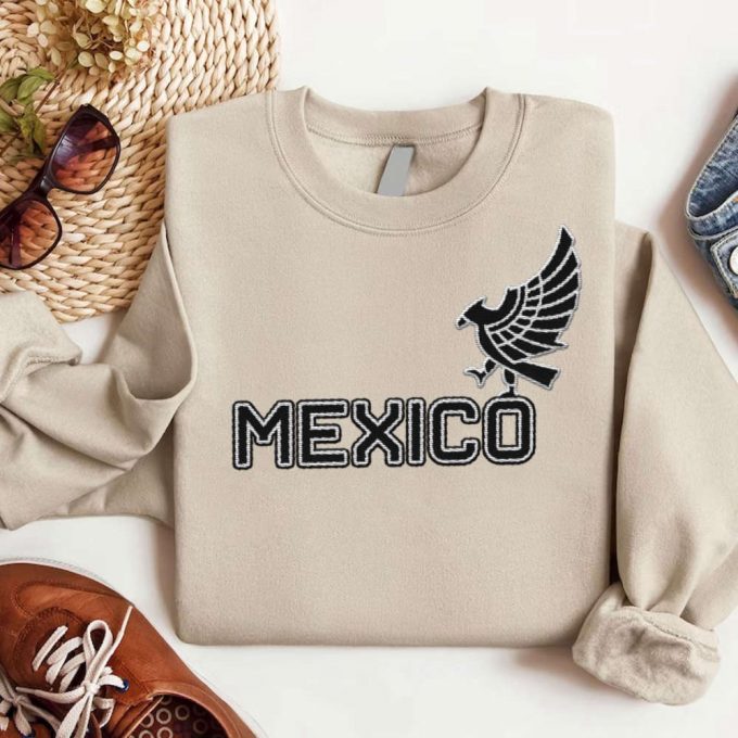 Customized Mexico Sweatshirts: Personalized Name Embroidered Crewneck T-Shirt, Sweatshirt For Men Women &Amp; Mexican Us Flag Design - Mostprints Hoodies 4