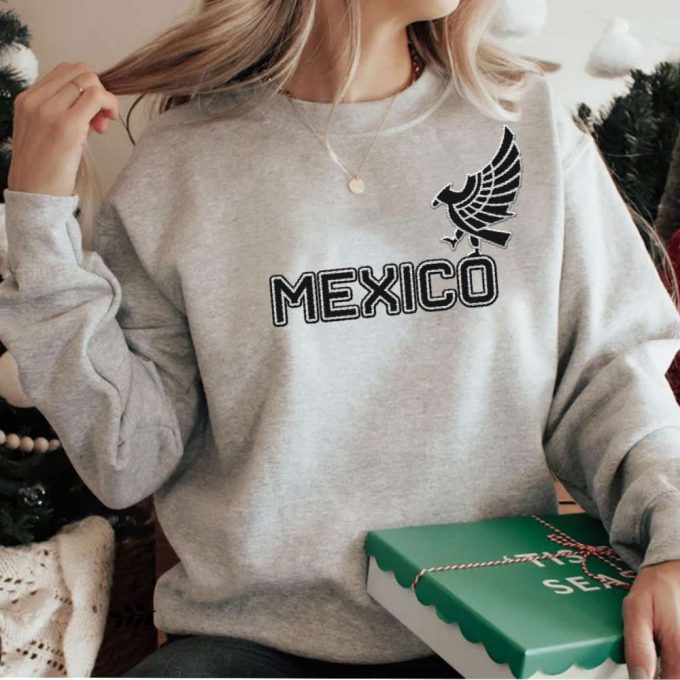 Customized Mexico Sweatshirts: Personalized Name Embroidered Crewneck T-Shirt, Sweatshirt For Men Women &Amp; Mexican Us Flag Design - Mostprints Hoodies 6