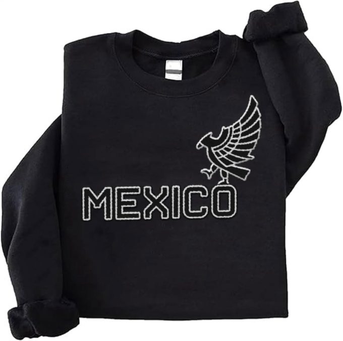 Customized Mexico Sweatshirts: Personalized Name Embroidered Crewneck T-Shirt, Sweatshirt For Men Women &Amp; Mexican Us Flag Design - Mostprints Hoodies 7