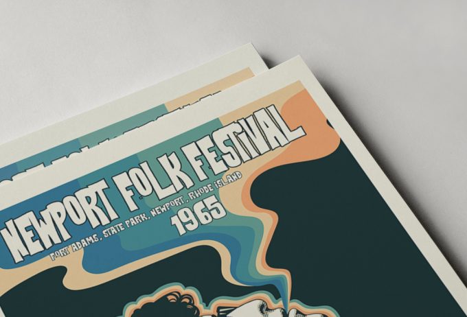 Newport Folk Festival Gig Poster For Home Decor Gift 1965 - Bob Dylan - Music Poster For Home Decor Gift 5