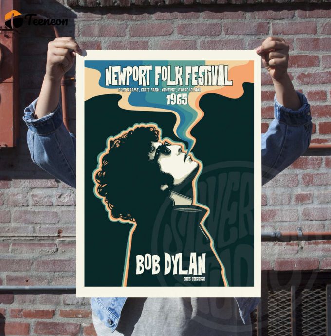 Newport Folk Festival Gig Poster For Home Decor Gift 1965 - Bob Dylan - Music Poster For Home Decor Gift 1