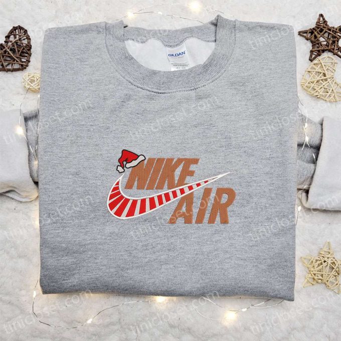 Christmas Nike Air Logo Shirt Inspired Hoodie &Amp; Embroidered Sweatshirt: F Gift For Men Women Nike Apparel For The Holidays 3