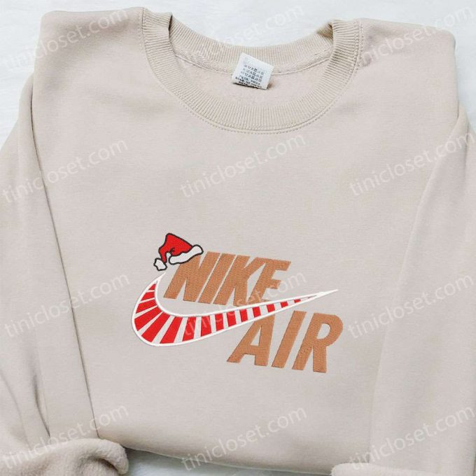 Christmas Nike Air Logo Shirt Inspired Hoodie &Amp; Embroidered Sweatshirt: F Gift For Men Women Nike Apparel For The Holidays 4