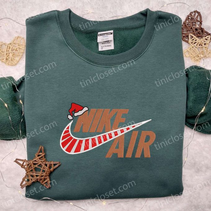 Christmas Nike Air Logo Shirt Inspired Hoodie &Amp; Embroidered Sweatshirt: F Gift For Men Women Nike Apparel For The Holidays 5