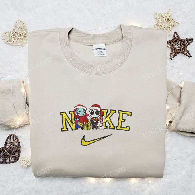 Nike Christmas X Baby Jack And Sally Embroidered Sweatshirt - F Gift For Men Women Movie Christmas Shirt Top Gift Idea 2