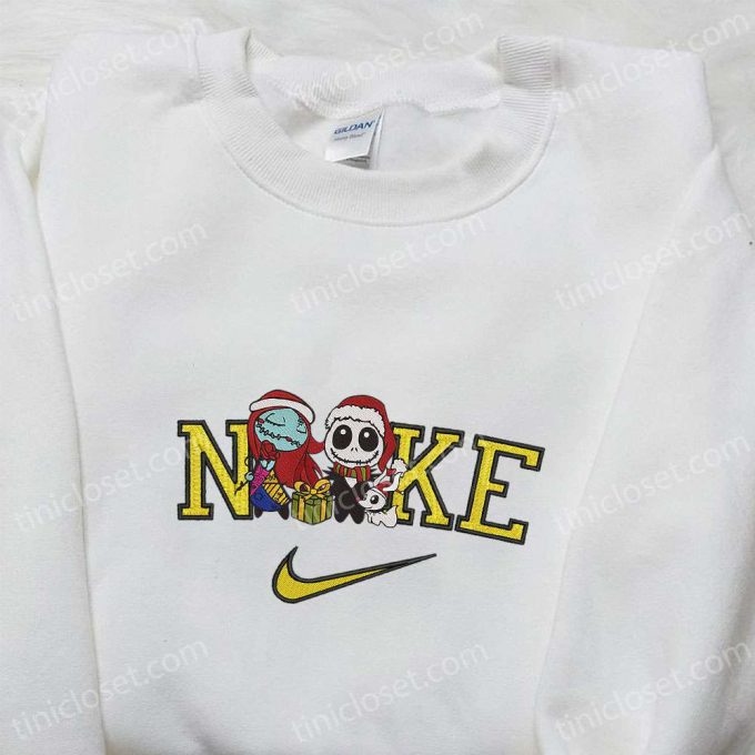 Nike Christmas X Baby Jack And Sally Embroidered Sweatshirt - F Gift For Men Women Movie Christmas Shirt Top Gift Idea 3