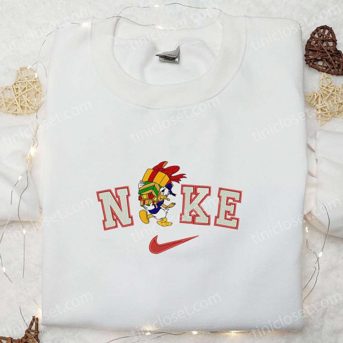 Nike Christmas X Donald Duck Gifts Embroidered Sweatshirt - Walt Disney Shirt: B Gift For Men Women Christmas Gift Ideas 3