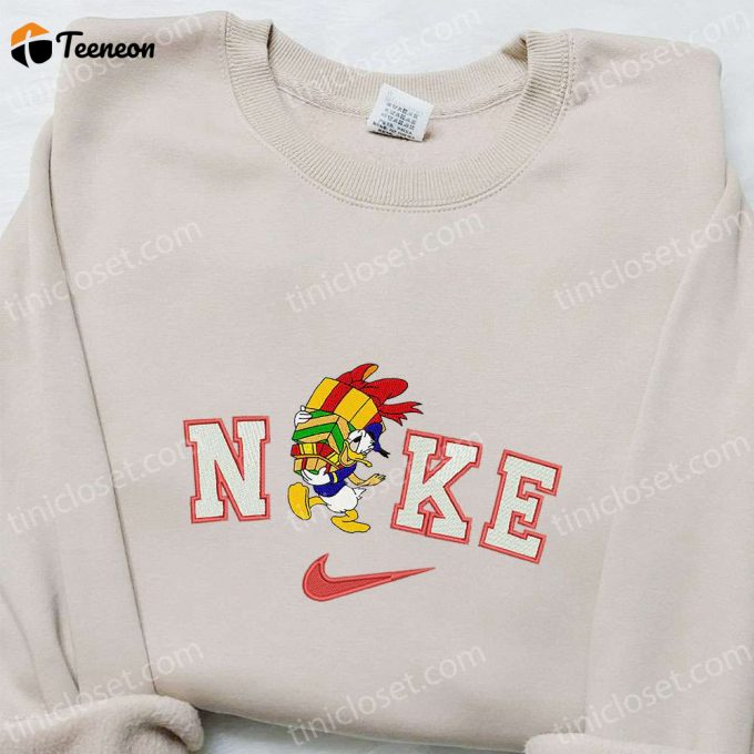 Nike Christmas X Donald Duck Gifts Embroidered Sweatshirt - Walt Disney Shirt: B Gift For Men Women Christmas Gift Ideas 1