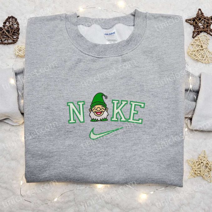 Nike Christmas X Gnome Laughing Sweatshirt: Movie Christmas Embroidered Shirt - B Gift For Men Women Gift Ideas 2