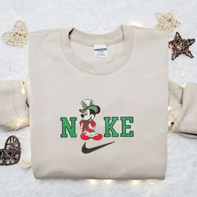 Nike Christmas X Mickey Mouse Embroidered Sweatshirt: B Gift For Men Women Walt Disney Characters Shirt For Christmas Gift Ideas 3