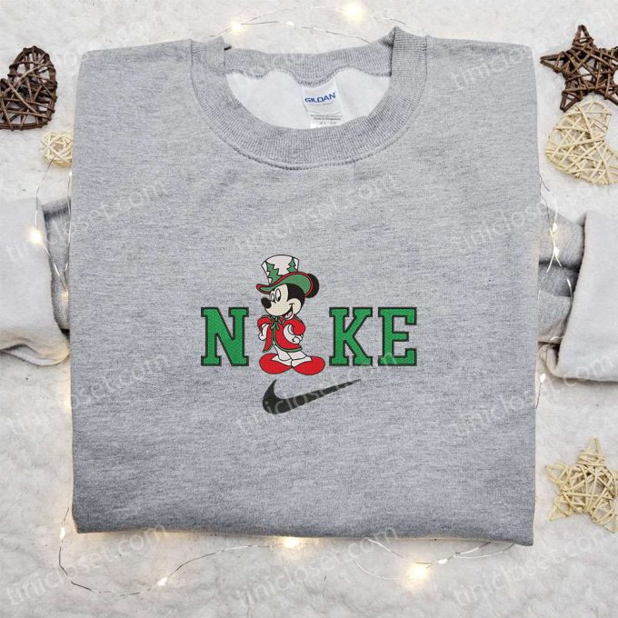 Nike Christmas X Mickey Mouse Embroidered Sweatshirt: B Gift For Men Women Walt Disney Characters Shirt For Christmas Gift Ideas 4