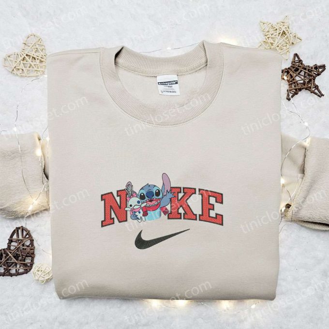 Nike Christmas X Stitch And Scrump Embroidered Sweatshirt: Disney Movie Christmas Shirt B Gift For Men Women Gift Ideas 2