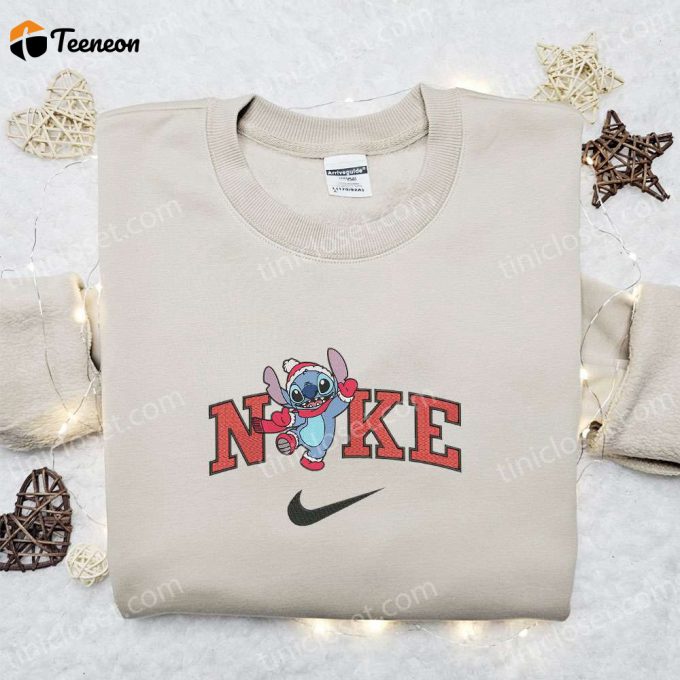 Shop Nike Christmas X Stitch Embroidered Sweatshirt &Amp;Amp; Shirt - B Gift For Men Women Gift Ideas For Christmas 1