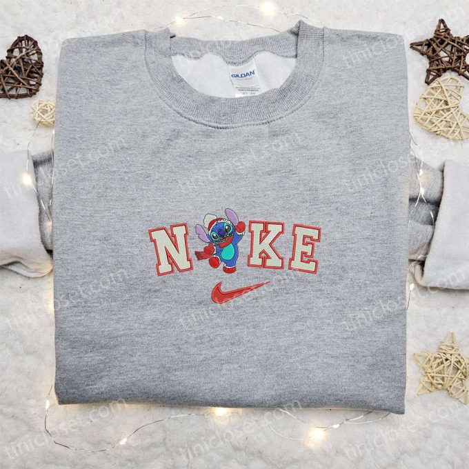 Nike Christmas X Stitch Hey Embroidered Sweatshirt: Disney Christmas Shirt B Gift For Men Women Gift Ideas 2