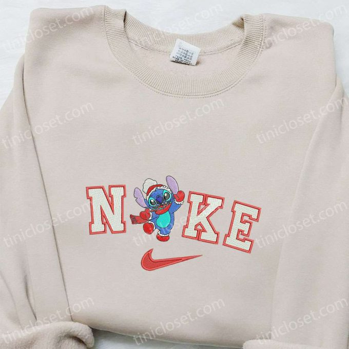 Nike Christmas X Stitch Hey Embroidered Sweatshirt: Disney Christmas Shirt B Gift For Men Women Gift Ideas 3