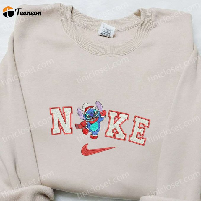 Nike Christmas X Stitch Hey Embroidered Sweatshirt: Disney Christmas Shirt B Gift For Men Women Gift Ideas 1