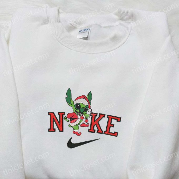 Nike Christmas X Stitch On Grinch Sweatshirt: F Gift For Men Women Movie Embroidered Shirt - B Gift For Men Women Gift Ideas 4