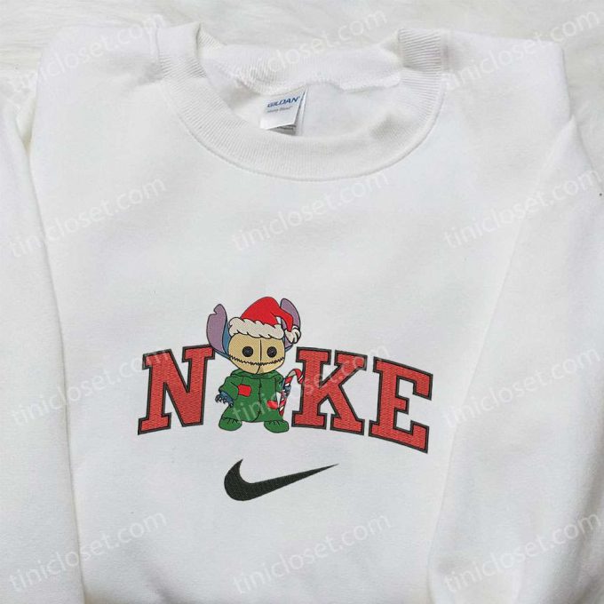 Nike Christmas X Stitch Sam Embroidered Sweatshirt: Movie Christmas Shirt B Gift For Men Women Gift Ideas 3