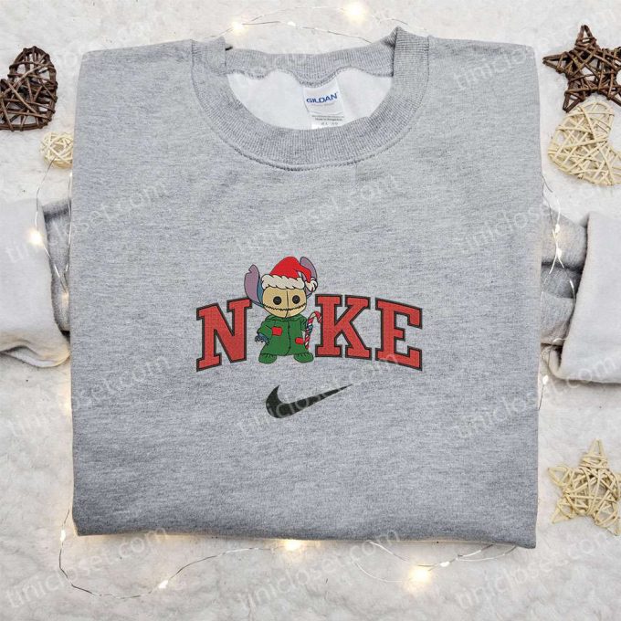 Nike Christmas X Stitch Sam Embroidered Sweatshirt: Movie Christmas Shirt B Gift For Men Women Gift Ideas 4