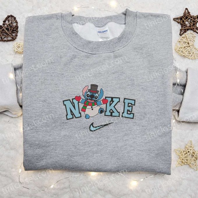 Nike Christmas X Stitch Snowman Embroidered Sweatshirt Walt Disney Characters Shirt - B Gift For Men Women Christmas Gift Ideas 3