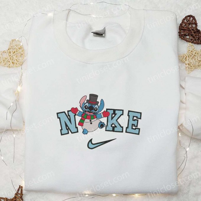 Nike Christmas X Stitch Snowman Embroidered Sweatshirt Walt Disney Characters Shirt - B Gift For Men Women Christmas Gift Ideas 4