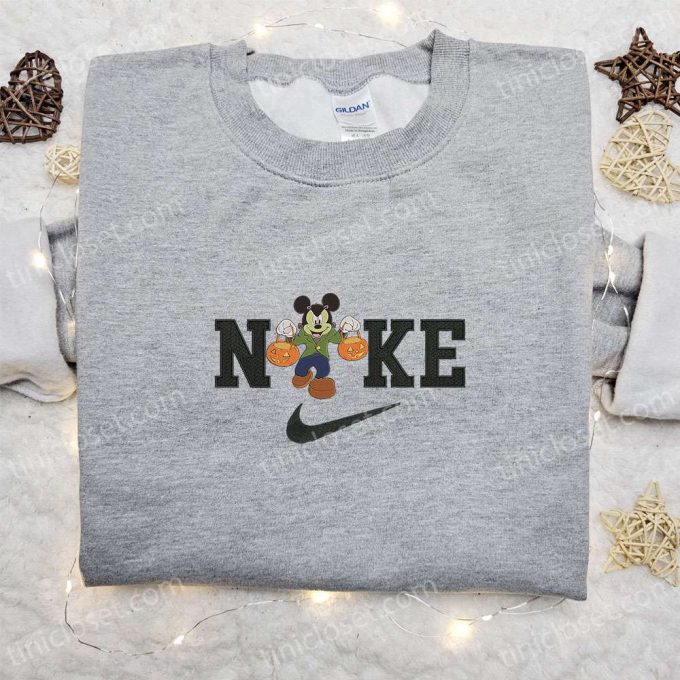 Spooky Nike Halloween X Mickey Frankenstein Sweatshirt - Walt Disney Characters Embroidered Shirt: B Gift For Men Women Halloween Gift Ideas 4