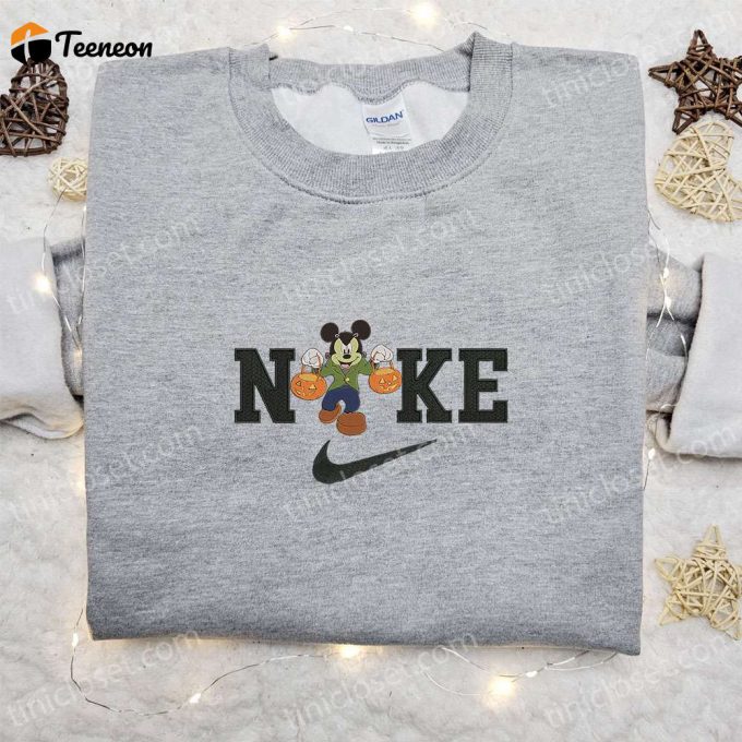 Spooky Nike Halloween X Mickey Frankenstein Sweatshirt - Walt Disney Characters Embroidered Shirt: B Gift For Men Women Halloween Gift Ideas 1